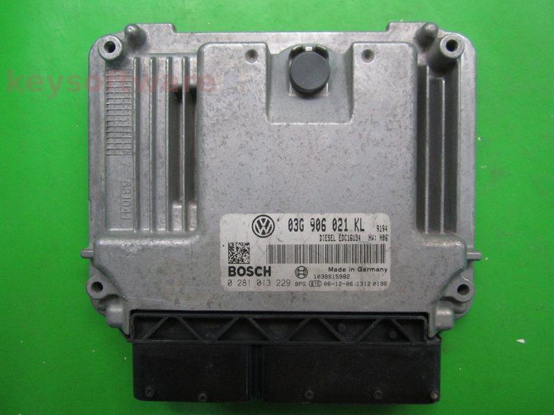 ECU VW Golf5 2.0TDI 03G906021KL 0281013229 EDC16U34 AZV H06