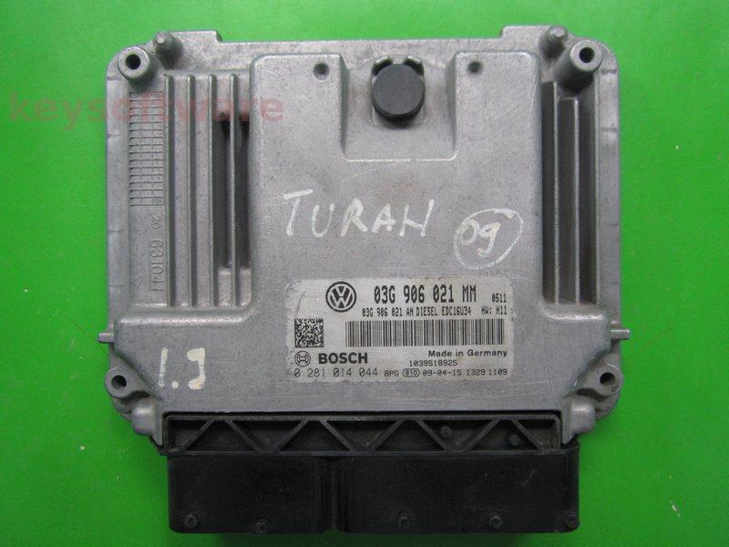 ECU VW Touran 1.9TDI 03G906021MM 0281014044 EDC16U34 BXE H11