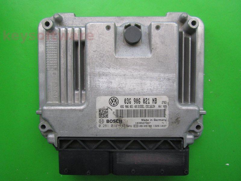 ECU VW Golf Plus 1.9TDI 03G906021NB 0281014117 EDC16U34 BLS H09