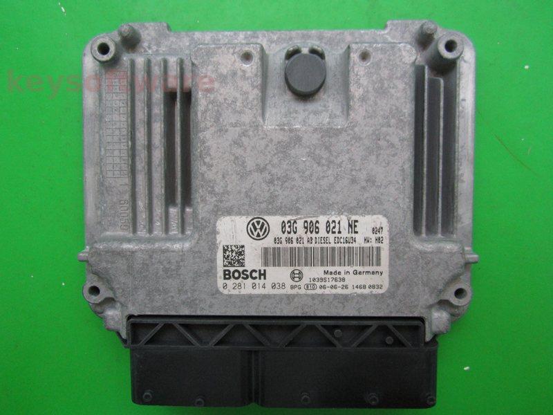 ECU VW Touran 1.9TDI 03G906021NE 0281014038 EDC16U34 BXJ H02