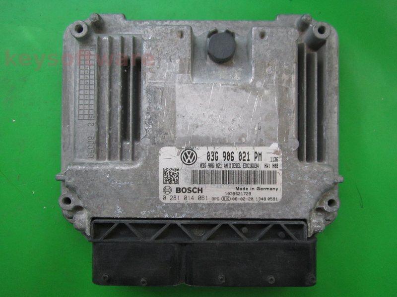 ECU VW Golf5 1.9TDI 03G906021PM 0281014061 EDC16U34 BXE H08