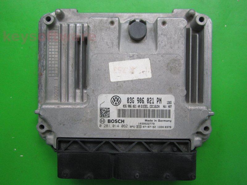 ECU VW Golf5 2.0TDI 03G906021PN 0281014062 EDC16U34 AZV H07