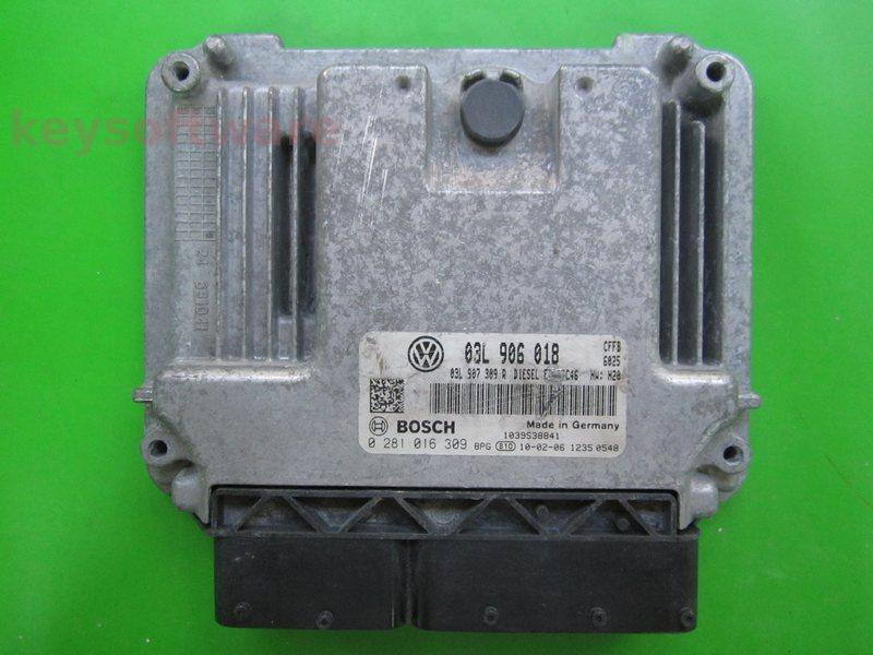 ECU VW Golf6 2.0TDI 03L906018 0281016309 EDC17C46 CFFB H20