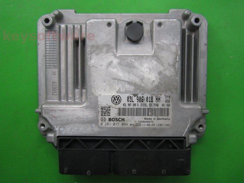 ECU VW Sharan 2.0TDI 03L906018HH 0281017094 EDC17C46 CFFB H24