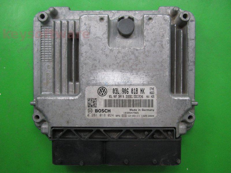 ECU VW Caddy 2.0TDI 03L906018NK 0281018024 EDC17C46 CFHE H25