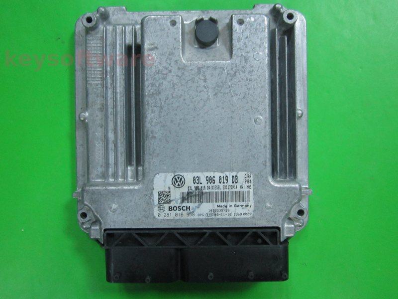 ECU VW Golf6 2.0TDI 03L906019DB 0281016958 EDC17CP14 CJAA H03