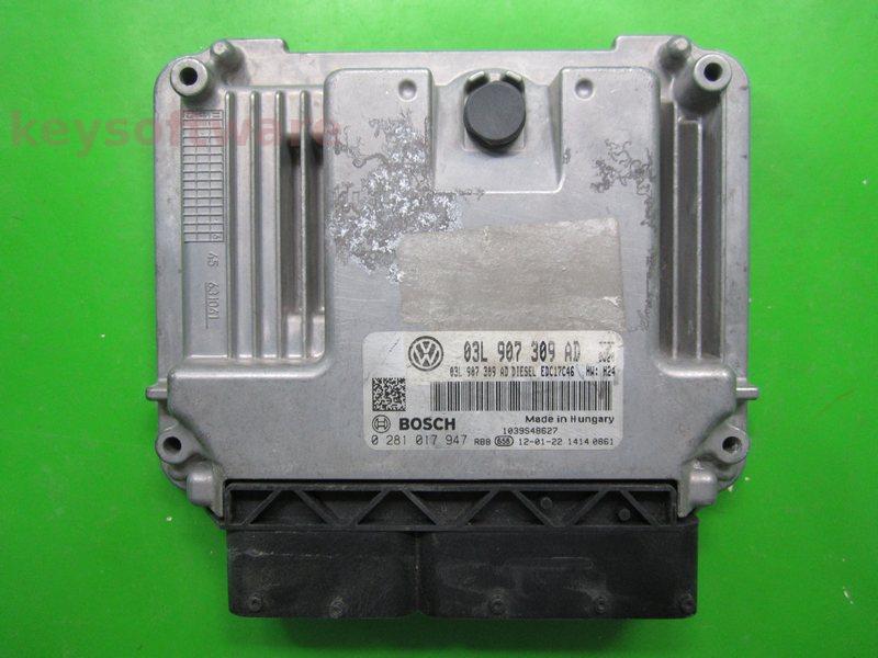 ECU VW Tiguan 2.0TDI 03L907309AD 0281017947 EDC17C46 CFFB H24