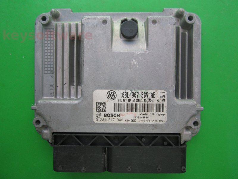 ECU VW Passat 2.0TDI 03L907309AE 0281017946 EDC17C46 CFFB H25