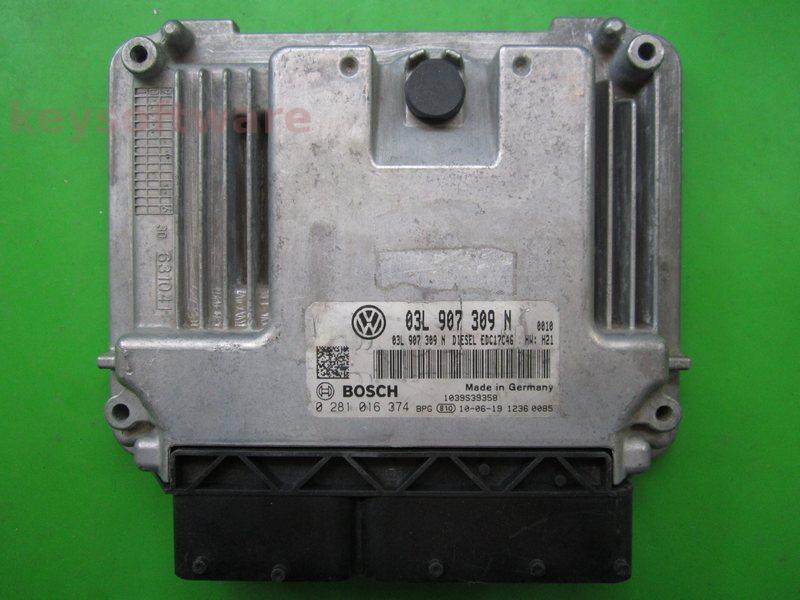 ECU VW Passat 2.0TDI 03L907309N 0281016374 EDC17C46 H21