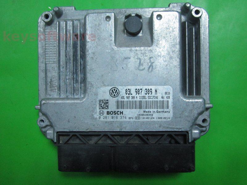 ECU VW Passat 2.0TDI 03L907309N 0281016374 EDC17C46 H20