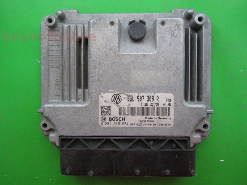 ECU VW Golf6 2.0TDI 03L907309R 0281016674 EDC17C46 CFFB H22