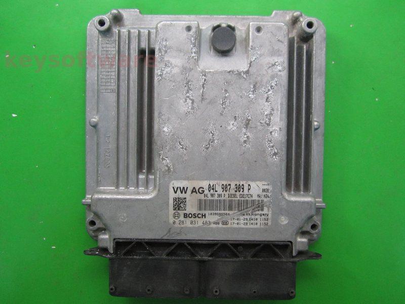 ECU VW Tiguan 2.0TDI 04L907309P 0281031483 EDC17C74 H24