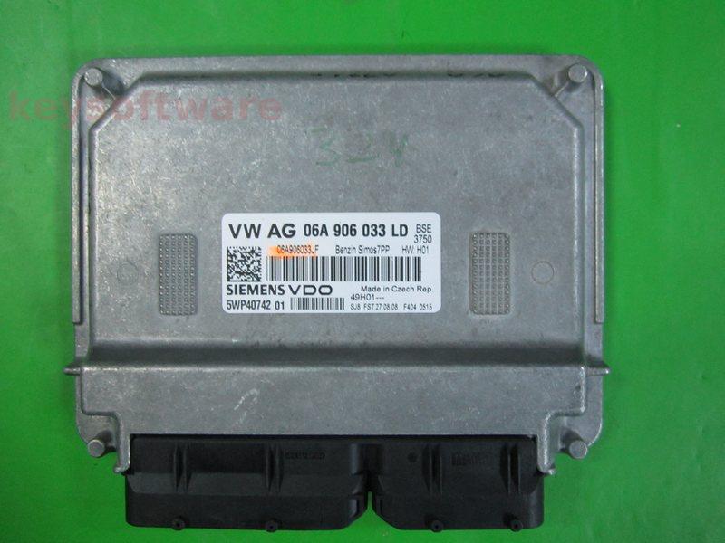 ECU VW Golf5 1.6 06A906033LD 5WP40742 SIMOS 7PP BSE