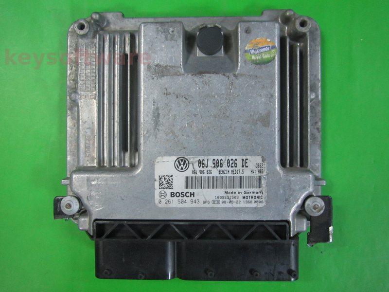 ECU VW Passat 1.8 06J906026DE 0261S04943 MED17.5 BZB H03