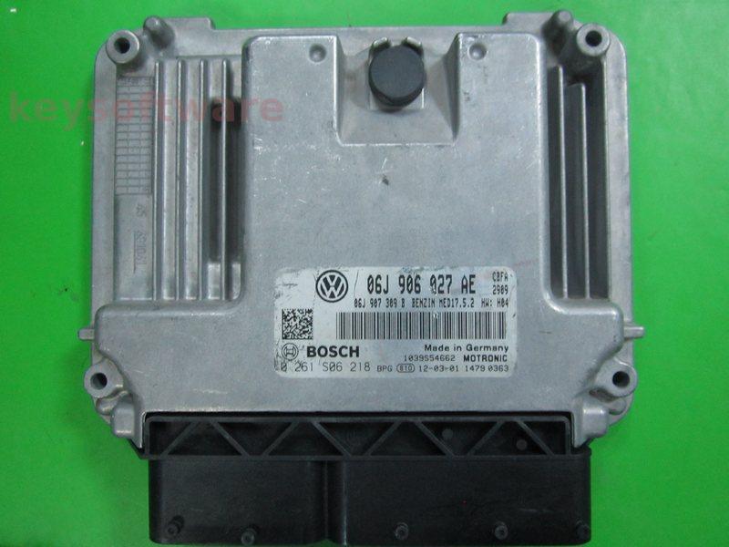 ECU VW Beetle 2.0 06J906027AE 0261S06218 MED17.5.2 CBFA H04