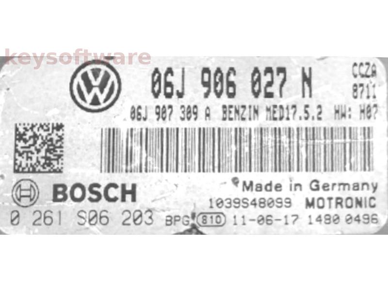 ECU VW Sharan 2.0 06J906027N 0261S06203 CCZA H07