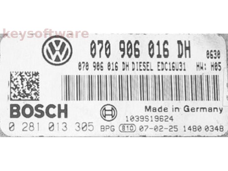 ECU VW Touareg 5.0TDI 070906016DH 0281013305 EDC16U31 BLE {