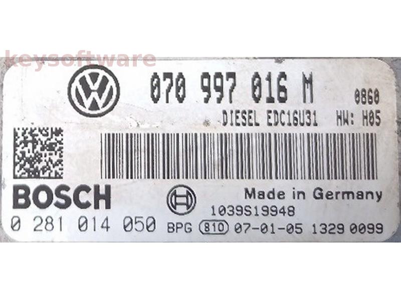 ECU VW T5 2.5TDI 070997016M 0281014050 EDC16U31 BNZ H05 {